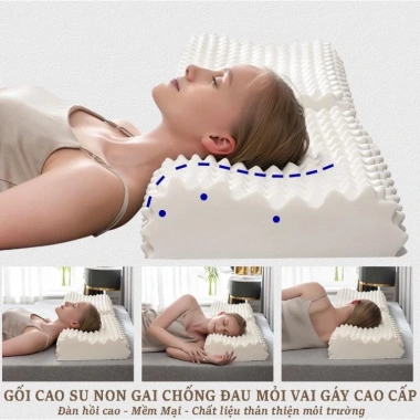 Gối Nằm Cao Su Non Nhân Tạo Sài Gòn Ngủ Ngon Chống Đau Cổ Vai BH 1 Đổi 1 99.000 VND 4