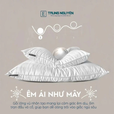 Gối nằm lông vũ cao câp Trung Nguyên: ruột to mềm mại, êm ái, khóa kéo, giá chỉ 359k 3