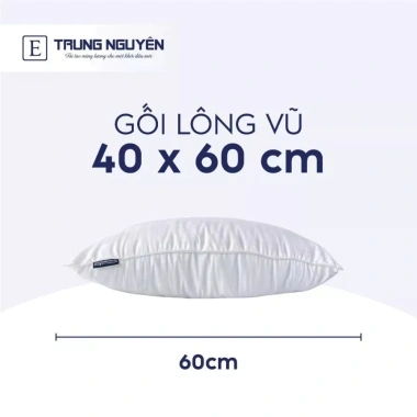 Gối nằm lông vũ cao câp Trung Nguyên: ruột to mềm mại, êm ái, khóa kéo, giá chỉ 359k 9