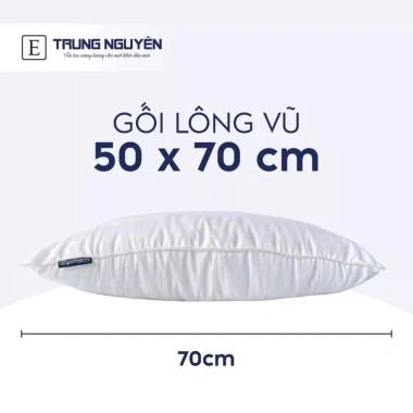 Gối nằm lông vũ cao câp Trung Nguyên: ruột to mềm mại, êm ái, khóa kéo, giá chỉ 359k 10