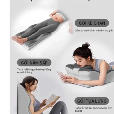 Gối Nằm Sấp Kê Lưng Memory Foam Công Thái Học - Giảm Đau Cổ Vai Gáy, Ngủ Ngon, 99.000 VND 7