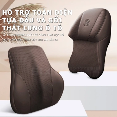 Gối NAPPA Da Công Thái Học Tựa Đầu Ô Tô Tựa Lưng Cao Su Non Êm Ái Dài To Chống Đau Mỏi Giá Ưu Đãi 329.473 VND