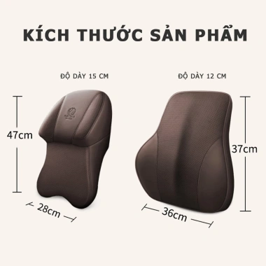 Gối NAPPA Da Công Thái Học Tựa Đầu Ô Tô Tựa Lưng Cao Su Non Êm Ái Dài To Chống Đau Mỏi Giá Ưu Đãi 329.473 VND