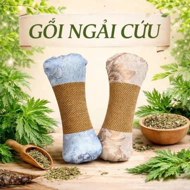 Gối Ngải Cứu Thảo Dược Vuông Mềm - Giảm Đau Cổ Vai Gáy, Ngủ Ngon, Giá 169k