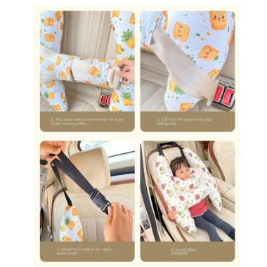 Gối ngồi ô tô JVSUB hình chữ H, mềm, an toàn, yên tĩnh, dễ thương cho trẻ em - Giá 191.700₫