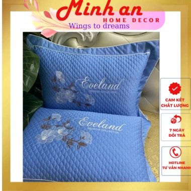 Gối ngủ MINH AN 45x65 cm xanh vây cá kèm ruột và vỏ giá ưu đãi 89.400 đồng