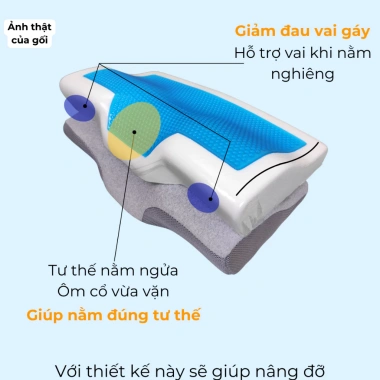 Gối ngủ nhanh cao su non CECILA cho người lớn - Công thái học giảm đau vai gáy, hỗ trợ ngủ sâu
