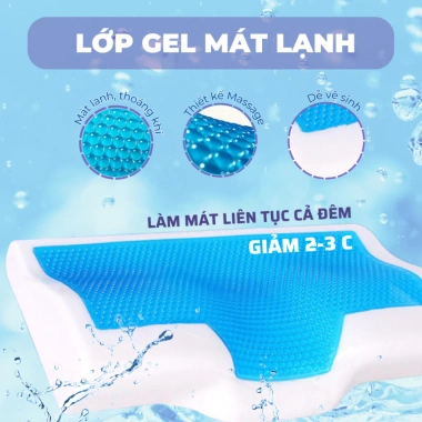 Gối ngủ nhanh cao su non CECILA cho người lớn - Công thái học giảm đau vai gáy, hỗ trợ ngủ sâu
