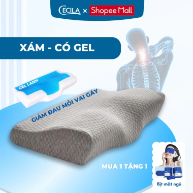 Gối ngủ nhanh cao su non CECILA cho người lớn - Công thái học giảm đau vai gáy, hỗ trợ ngủ sâu