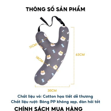 Gối ngủ trên ô tô Hi‑Sleep đa năng đỡ cổ, gối ôm ruột bông an toàn cho bé – Giá 128.000₫