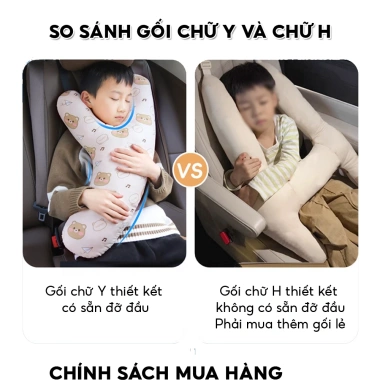 Gối ngủ trên ô tô Hi‑Sleep đa năng đỡ cổ, gối ôm ruột bông an toàn cho bé – Giá 128.000₫