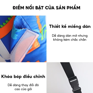 Gối ngủ trên ô tô Hi‑Sleep đa năng đỡ cổ, gối ôm ruột bông an toàn cho bé – Giá 128.000₫