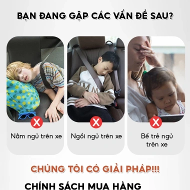 Gối ngủ trên ô tô Hi‑Sleep đa năng đỡ cổ, gối ôm ruột bông an toàn cho bé – Giá 128.000₫