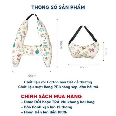 Gối Ngủ Tựa Đầu Ô Tô TRENDY - Thay Đai An Toàn, Chống Nghẹo Cổ, Đệm Mềm Dễ Dàng Tùy Chỉnh, Giá 76.680₫