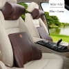Gối ô tô hỗ trợ lưng và đầu cao su non nguyên khối bọc da cao cấp, giảm giá, thoải mái cho hành trình - Giá chỉ 118.800₫ 2