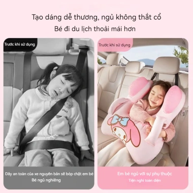 Gối ô tô họa tiết hoạt hình dễ thương dạng chữ H - Gối ghế sau siêu êm, giảm giá 162.000₫