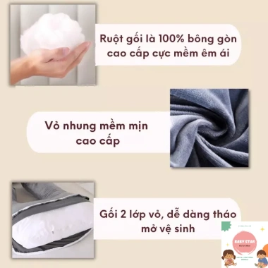 Gối ôm bà bầu chữ U và G vải nhung hạt nổi 7D massage cao cấp - Giá ưu đãi 289.000₫ 6