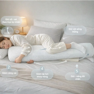 Gối ôm Body Vinalon Air Fiber 3D thoáng khí, dễ vệ sinh - Giá chỉ 756.500 VND