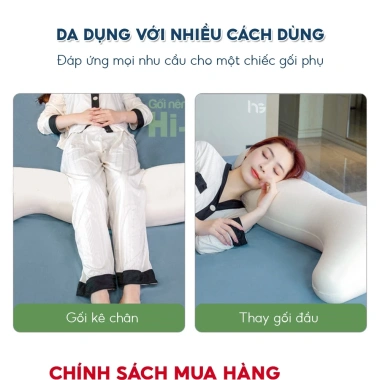 Gối ôm cao su non nguyên khối HI-SLEEP người lớn - Công thái học, ôm siêu thoải mái, giá 545k