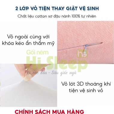 Gối ôm cao su non nguyên khối HI-SLEEP người lớn - Công thái học, ôm siêu thoải mái, giá 545k