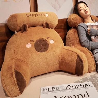 Gối ôm Capybara - Tựa lưng, đệm ngồi gấu bông, hỗ trợ lưng văn phòng, 259.000₫