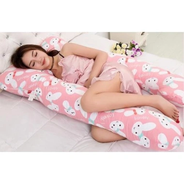 Gối ôm chữ U 100% cotton Hàn Quốc cho bà bầu – Tựa lưng, gác chân, vỏ áo khóa kéo, giá 66.800₫