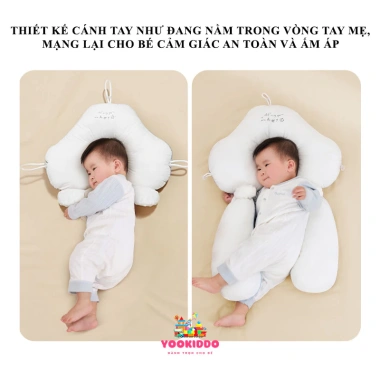 Gối Ôm Chữ U 2in1 Đa Năng Cho Bé Sơ Sinh - Định Hình Đầu, Chống Méo Đầu, Gối Ngủ Ngon 3