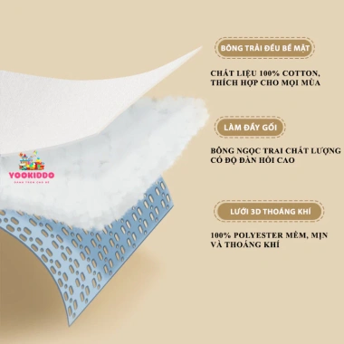Gối Ôm Chữ U 2in1 Đa Năng Cho Bé Sơ Sinh - Định Hình Đầu, Chống Méo Đầu, Gối Ngủ Ngon 7