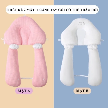 Gối Ôm Chữ U 2in1 Đa Năng Cho Bé Sơ Sinh - Định Hình Đầu, Chống Méo Đầu, Gối Ngủ Ngon 10
