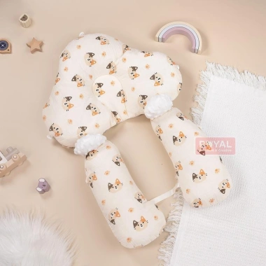 Gối ôm chữ U cao cấp Muslin chống giật mình, định hình đầu, lưới thoáng khí, dây rút tự điều - 130.000 VND 6