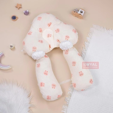 Gối ôm chữ U cao cấp Muslin chống giật mình, định hình đầu, lưới thoáng khí, dây rút tự điều - 130.000 VND 7