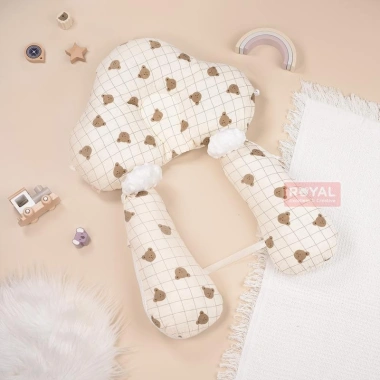 Gối ôm chữ U cao cấp Muslin chống giật mình, định hình đầu, lưới thoáng khí, dây rút tự điều - 130.000 VND 9