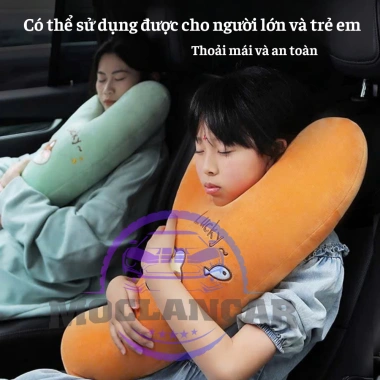 Gối Ôm Chữ Y Dễ Thương Cho Bé Ngủ Trên Ô Tô, Họa Tiết Xinh Xắn, Tựa Đầu