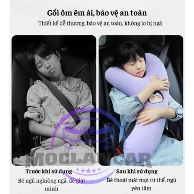 Gối Ôm Chữ Y Dễ Thương Cho Bé Ngủ Trên Ô Tô, Họa Tiết Xinh Xắn, Tựa Đầu