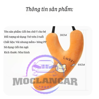 Gối Ôm Chữ Y Dễ Thương Cho Bé Ngủ Trên Ô Tô, Họa Tiết Xinh Xắn, Tựa Đầu