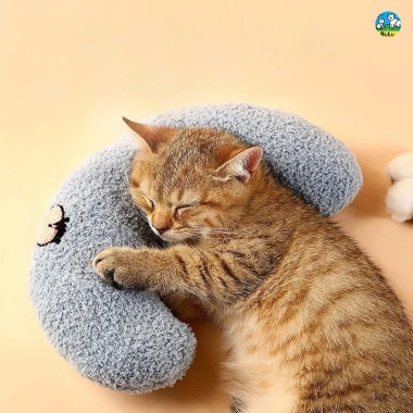 Gối ôm cổ chữ U cho mèo và chó nhỏ, siêu mềm, thoáng khí, giặt được, quanh năm