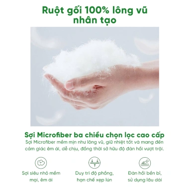 Gối ôm lông vũ Việt Thành to dài mềm mại, trọn cơ thể, khóa kéo, giá 366.000₫ 2