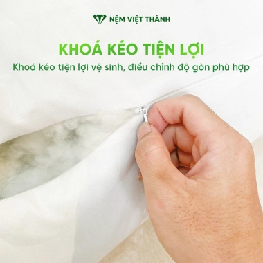 Gối ôm lông vũ Việt Thành to dài mềm mại, trọn cơ thể, khóa kéo, giá 366.000₫ 6