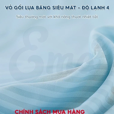 Gối ôm mát lạnh Hi-Sleep 35x100 cho người lớn - Công thái học, vỏ lụa băng thoáng mát, êm ái, giảm giá