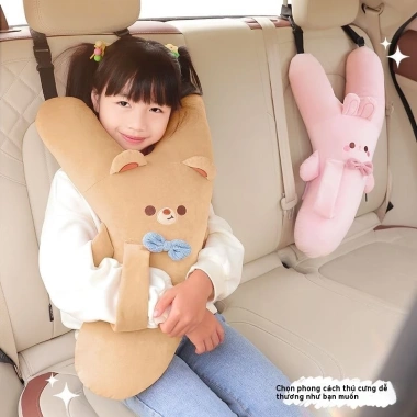 Gối ôm xe ô tô trẻ em dây đai an toàn phía sau - cổ, chống bóp gối người lớn
