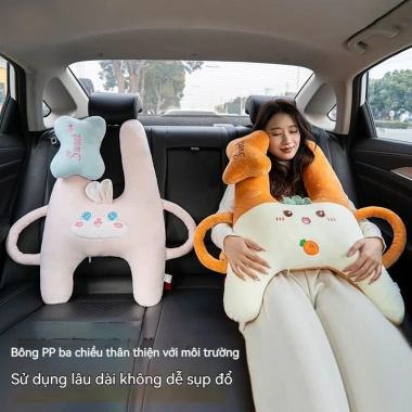 Gối ôm xe ô tô trẻ em dây đai an toàn phía sau - Gối cổ chống bóp, đệm êm ái, giảm chấn thương, giá ưu đãi 287,100 VND