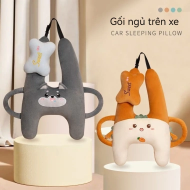 Gối ôm xe ô tô trẻ em dây đai an toàn phía sau - Gối cổ chống bóp, đệm êm ái, giảm chấn thương, giá ưu đãi 287,100 VND
