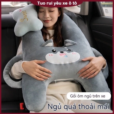 Gối ôm xe ô tô trẻ em dây đai an toàn phía sau - Gối cổ chống bóp, đệm êm ái, giảm chấn thương, giá ưu đãi 287,100 VND