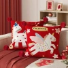 Gối Sofa Pony Đỏ Dễ Thương Đệm lưng, trang trí phòng khách, lễ hội năm mới, 131k 3