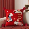 Gối Sofa Pony Đỏ Dễ Thương Đệm lưng, trang trí phòng khách, lễ hội năm mới, 131k 8