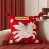Gối Sofa Pony Đỏ Dễ Thương Đệm lưng, trang trí phòng khách, lễ hội năm mới, 131k 10