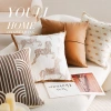 Gối Sofa Retro Pháp Ngựa Lưng Ngựa Trung Cổ - Vỏ Nâu Cao Cấp, Ánh Sáng Sang Trọng, Phòng Khách và Cửa Sổ 3