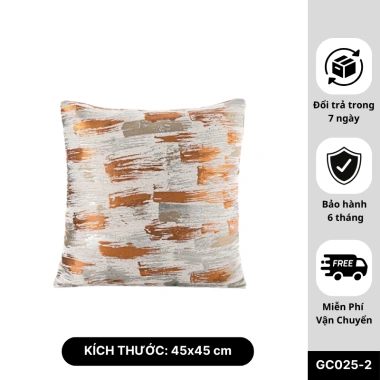 Gối Sofa Tông Cam Cổ Điển 45x45 cm Sang Trọng, Cao Cấp, Trang Trí Phòng Khách KENHOME 166k