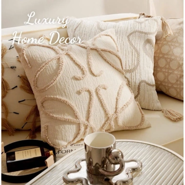 Gối Sofa Tông Trà Sữa Bắc Âu Sang Trọng - Vỏ Áo Vuông Decor, Giá Ưu Đãi 230.000đ 3