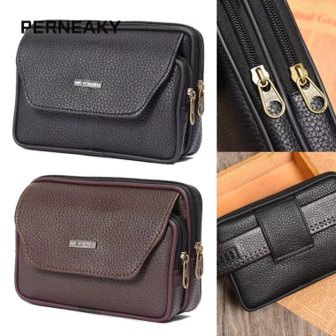 Gói thắt lưng da PU chống thấm nước PERNEAKY, túi bumbag thể thao, đựng điện thoại